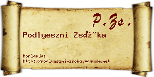 Podlyeszni Zsóka névjegykártya